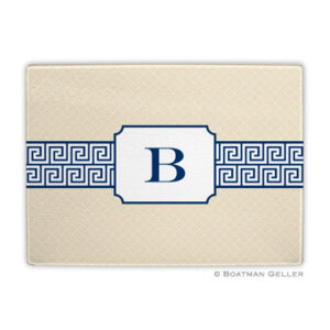 Cutting Board - Greek Key Band Navy
