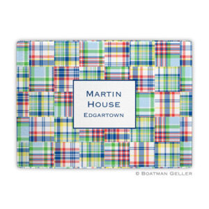 Cutting Board - Madras Patch Blue