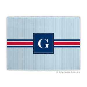 Cutting Board - Seersucker Band Red & Navy