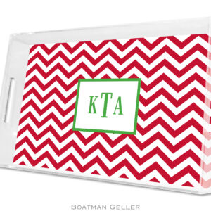 Lucite Tray - Chevron Red