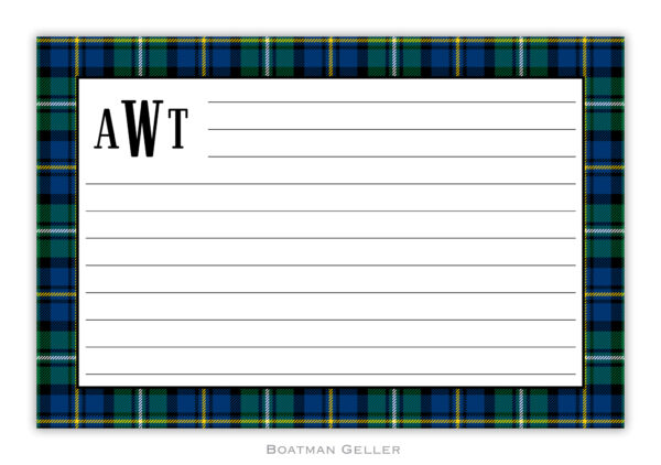 Recipe Cards – Black Watch Plaid 1 Recipe Cards - Black Watch Plaid