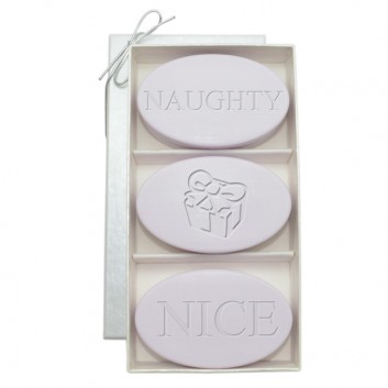 Signature Spa Lavender Trio: THREE BARS NAUGHTY OR NICE 1 Signature Spa Lavender Trio: THREE BARS NAUGHTY OR NICE