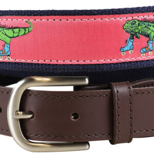 Iguana on Roller Skates Leather Tab Belt