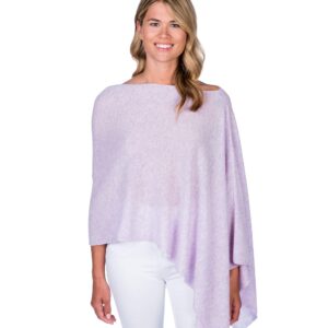 100% CASHMERE DRESS TOPPER PONCHO (lavender)