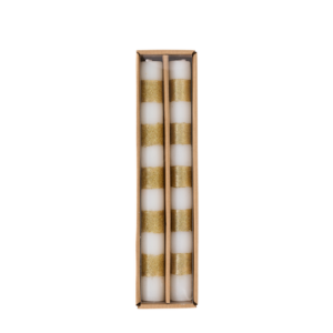 CANDLE SET - GOLD STRIPE TAPER
