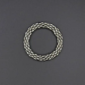 Woven Silver Beads Bracelet